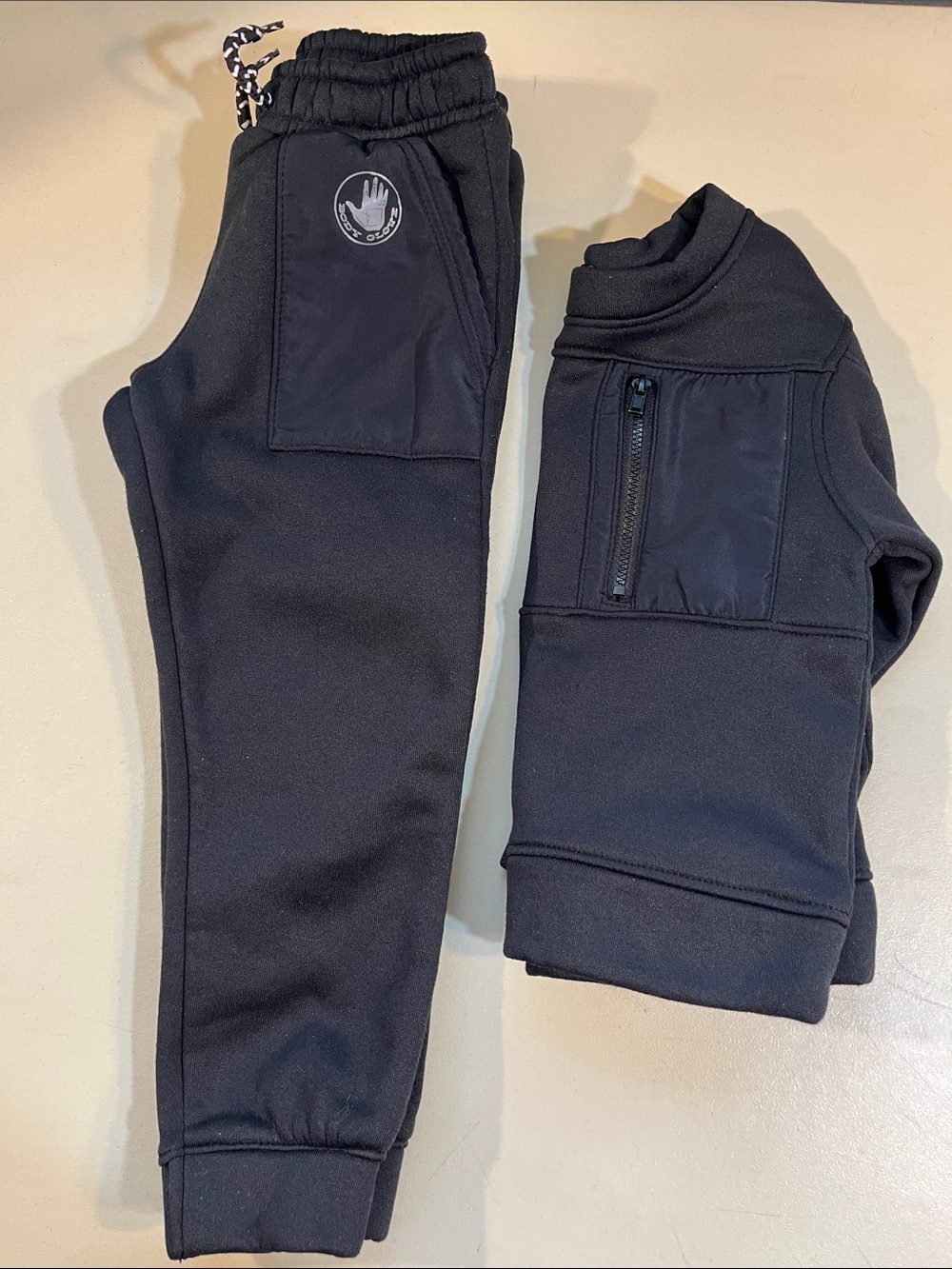 Body Glove Black Kids Jogger Set with Zip Pocket